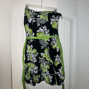 Green and Black Mini Dress.